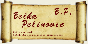 Belka Pelinović vizit kartica